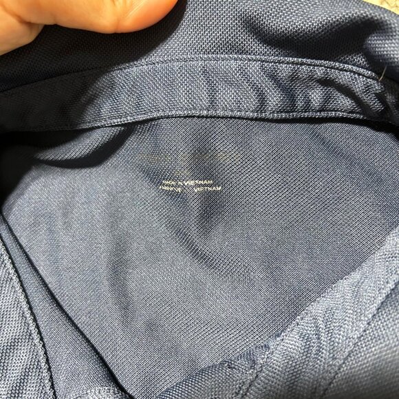 Tory Burch Women's Sz Medium Sleeveless Polo Shirt Navy Blue Cotton Blend - Picture 4 of 8